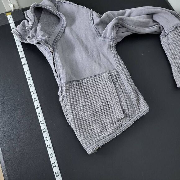 We The Free People Womens Hazel Cardi Jacket Small Gray Full Zip Slouchy Grunge - Picture 8 of 8